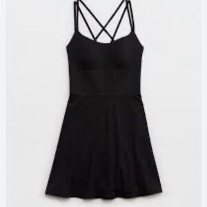 Aerie Black Strappy Athletic Dress